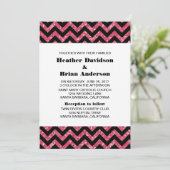 Parties scintillant rose Chevron Invitation (Debout devant)