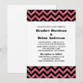 Parties scintillant rose Chevron Invitation (Devant / Derrière)