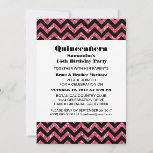 Parties scintillant rose Chevron Invitation du Par