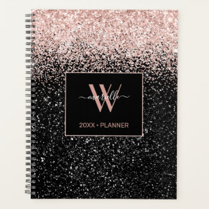 Parties scintillant rose chic Nom du monogramme 20