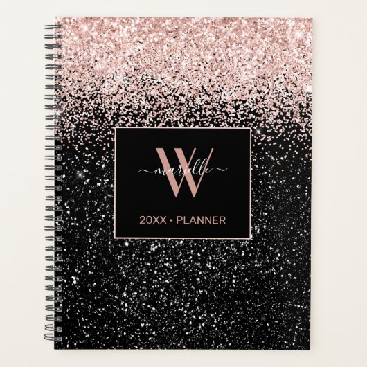 Parties scintillant rose chic Nom du monogramme 20 (Devant)