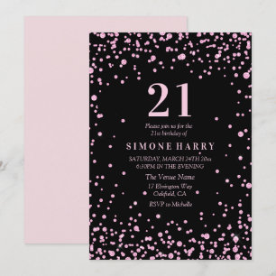 Parties scintillant rose Confetti Invitation de fê