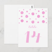 Parties scintillant rose Confetti Numéro de table (Devant / Derrière)