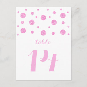 Parties scintillant rose Confetti Numéro de table