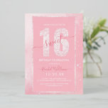 Parties scintillant rose douce 16 Invitation d'ann<br><div class="desc">Célébrez son anniversaire de jalon dans le style avec cette élégante parties scintillant rose Sweet 16 anniversaire invitation. Conçu avec des numéros de parties scintillant chatoyants, un arrière - plan blush doux et des polices de script modernes, cet invitation personnalisable est parfait pour les filles ados qui aiment pétillant et...</div>
