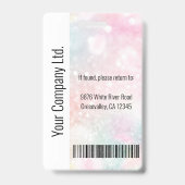 Parties scintillant rose du badge d'identification (Back)