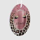 Parties scintillant rose éclatante cils d'or léopa (devant)