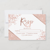 parties scintillant rose en or confetti blanc rsvp (Devant)