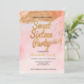 parties scintillant rose en or doux 16 invitation (Debout devant)