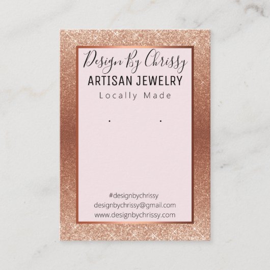 Parties scintillant Rose En Or Et Carte D'Affichag (Devant)