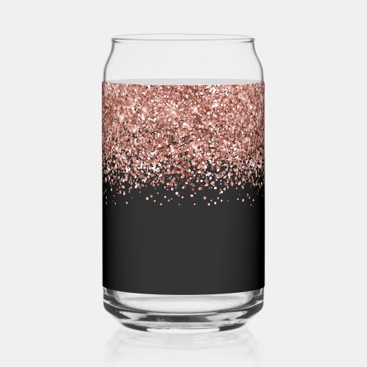 Parties scintillant rose en or glam sur noir (Verso)