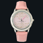 Parties scintillant rose et or<br><div class="desc">Conçue pour coordonner avec notre collection de mariages de Parties scintillant rose et or, cette jolie montre présente une bordure de parties scintillant or sur arrière - plan rose. Pour une personnalisation plus avancée de cette conception, cliquez sur le bouton "PERSONNALISER" ci-dessus. Veuillez noter que la parties scintillant est un...</div>