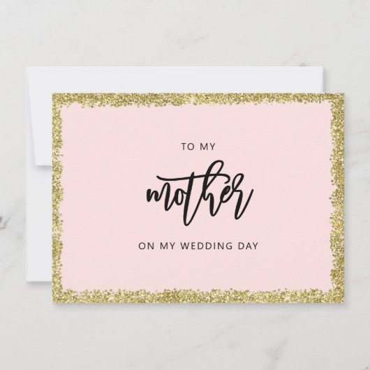 Parties scintillant rose et or à ma carte mariage  (Devant)