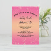 Parties scintillant rose et or doux 16 Invitation (Debout devant)