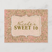 Parties scintillant rose et or Fête Invitation per (Devant)