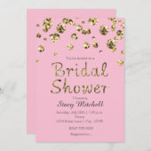 Parties scintillant rose et or Invitation à la dou (Devant / Derrière)