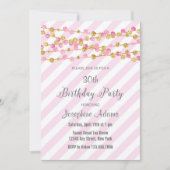 Parties scintillant rose et or Invitation d'annive (Devant)