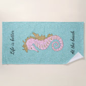 Parties scintillant rose et or Serviette de plage  (Devant)