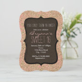Parties scintillant rose et or Sweet 16 Invitation (Debout devant)