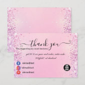 Parties scintillant rose et violet Ombre Merci d'e (Devant / Derrière)