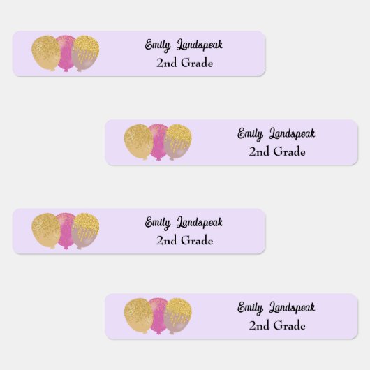 Parties scintillant rose fer ballons Étiquettes (Groupe)