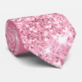 Parties scintillant rose fraise Laveuse Cravate de (Roulé)