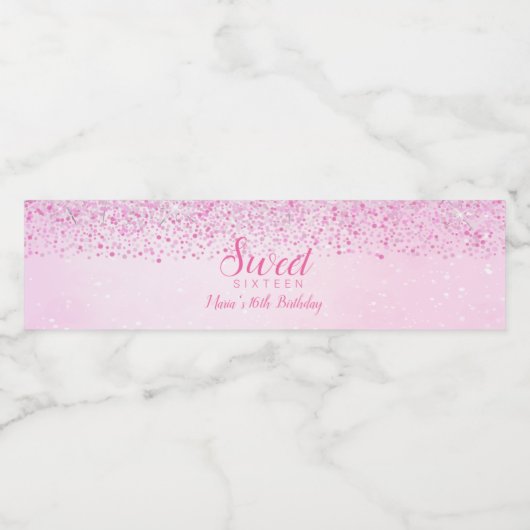 Parties scintillant rose, Glam Sweet 16 Étiquette (Étiquettes simples)
