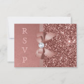 Parties scintillant rose Gold Blush Bow RSVP (Devant)
