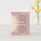 Parties scintillant rose Gold Blush carte d'annive (Fleur jaune)