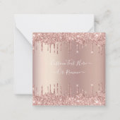Parties scintillant rose Gold Blush - Carte de not (Devant)