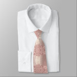 Parties scintillant rose Gold Blush  Cravate Spark<br><div class="desc">Rose Gold Blush Parties scintillant Sparkle Drips Chic Pink Modern - Ajouter votre texte unique / nom - Faire votre cadeau spécial - Redimensionner et déplacer ou supprimer et ajouter du texte / des éléments avec outil de personnalisation. Conception par MIGNED. Veuillez voir mes autres projets. Vous pouvez également transférer...</div>
