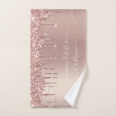 Parties scintillant rose Gold Blush - Votre texte (Serviette à main)