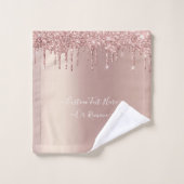 Parties scintillant rose Gold Blush - Votre texte (Gant de toilette)