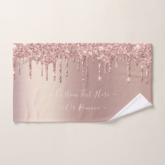 Parties scintillant rose Gold Blush - Votre texte (Serviette à main)