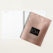 Parties scintillant rose Gold Foil Monogramme Chev (Devant avec enveloppe)