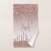 Parties scintillant  Rose Gold Monogramme Feminine (Serviette à main)