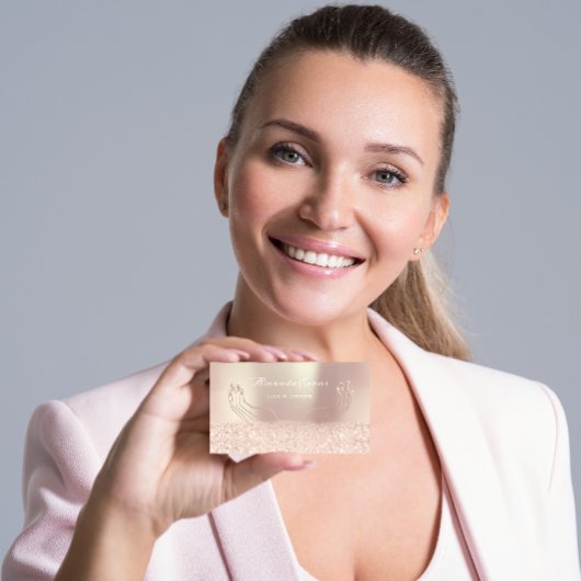 Parties scintillant Rose Gold Nails Artiste Carte 