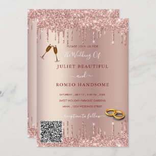 Parties scintillant rose Gold Votre Faire-part de