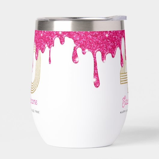 Parties scintillant rose goutte 40e anniversaire (Gauche)