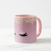 Parties scintillant rose goutte de café Mug - Étin (Devant droit)
