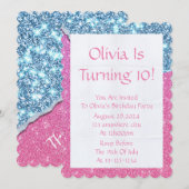 Parties scintillant ROSE INVITATION DE LA FILLE AN (Devant / Derrière)