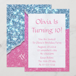 Parties scintillant ROSE INVITATION DE LA FILLE AN