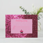Parties scintillant rose Invitations d'anniversair (Debout devant)