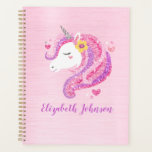 Parties scintillant rose magique personnalisée Vis<br><div class="desc">Un joli visage magique de licorne orne ce retour à l'organisateur quotidien de l'école. Ajoutez votre nom à l'avant,  à l'arrière. Conçu pour vous par Blackberry Boulevard.</div>