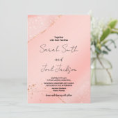 Parties scintillant rose mariage invitations (Debout devant)