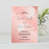 Parties scintillant rose mariage invitations (Debout devant)
