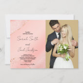 Parties scintillant Rose Mariage Invitations avec  (Devant)