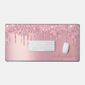 Parties scintillant rose monogramme (Clavier et souris)