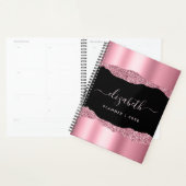 Parties scintillant rose monogramme noir (Devant avec enveloppe)