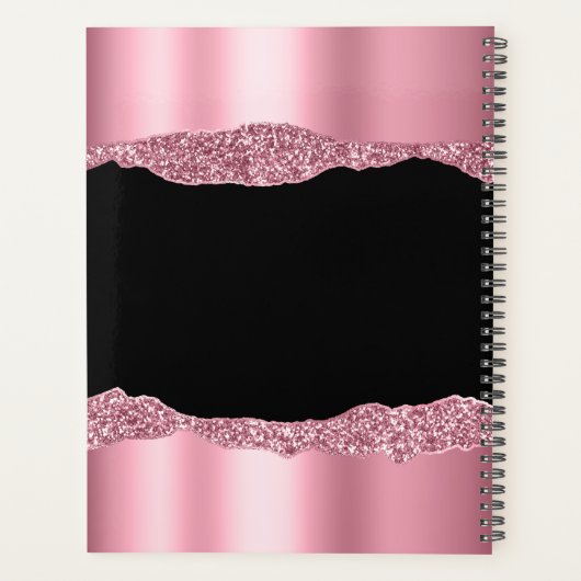 Parties scintillant rose monogramme noir (Dos)